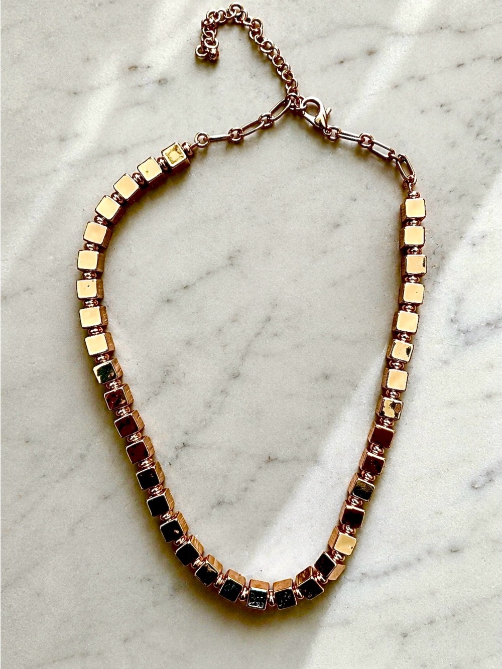 Gold-Tone Square Link Necklace